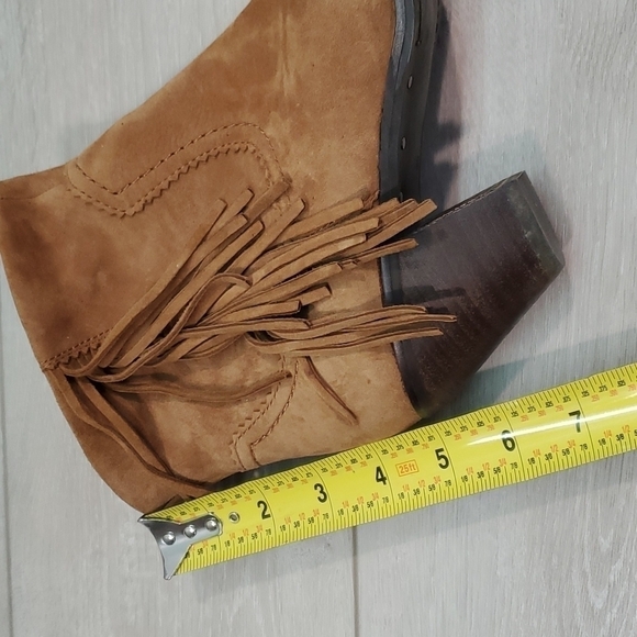 Sam Edelman Womens Louie Western Fringle Ankle Suede Booties shoes sz 8 - Picture 15 of 16